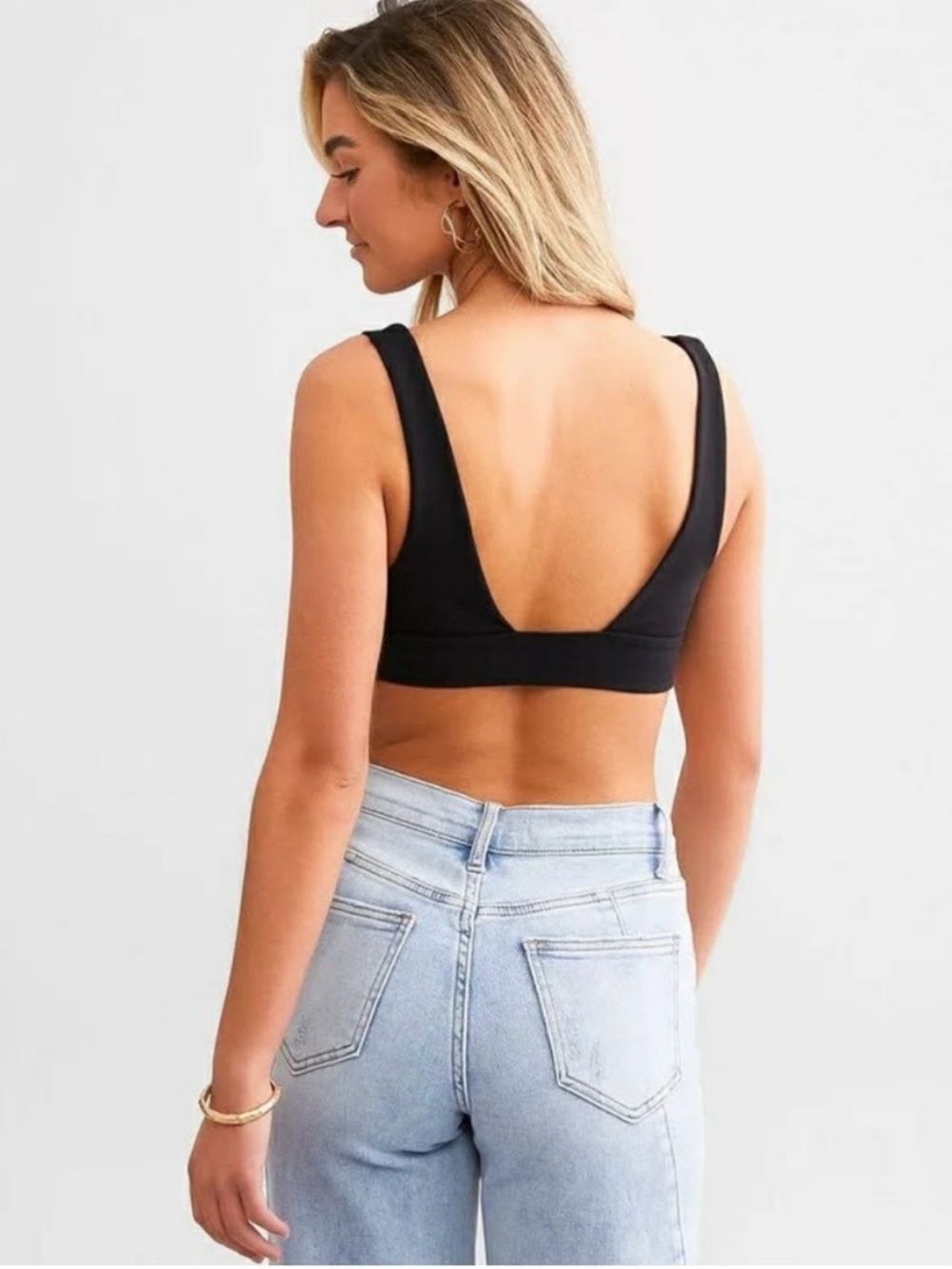 Free People Black Triangle Bralette - size Medium NWT - Picture 6 of 8